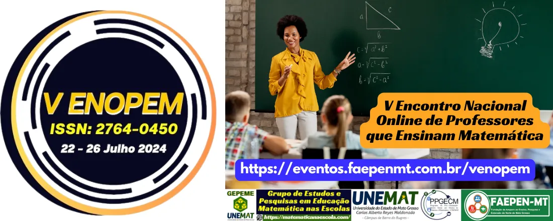 Banner do evento V ENCONTRO NACIONAL ONLINE DE PROFESSORES QUE ENSINAM MATEMÁTICA - V ENOPEM