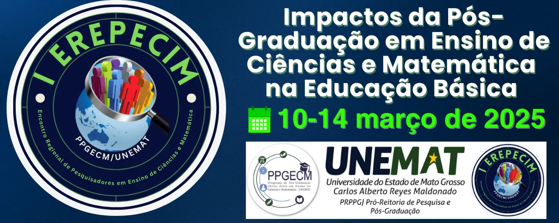 Banner do evento I ENCONTRO REGIONAL DE PESQUISADORES EM ENSINO DE CIÊNCIAS E MATEMÁTICA – I EREPECIM