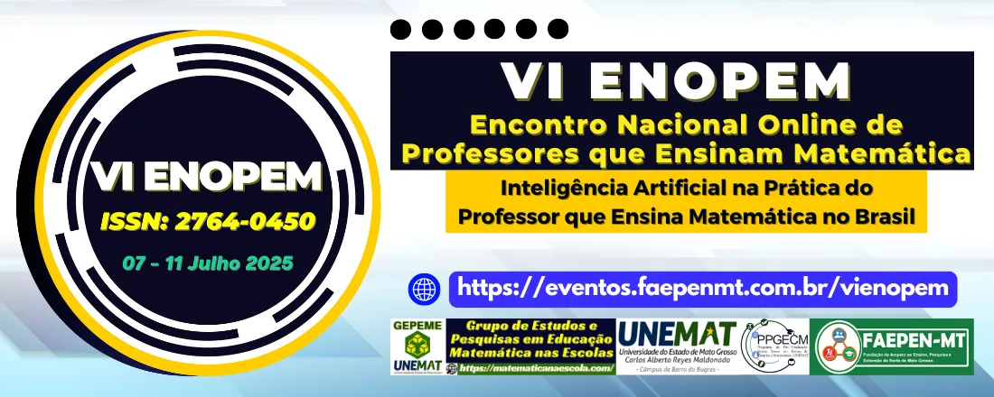 Banner do evento VI Encontro Nacional Online de Professores que Ensinam Matemática – VI ENOPEM