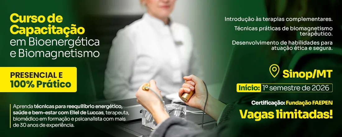 Banner do evento Curso de Capacitação em Bioenergética e Biomagnetismo