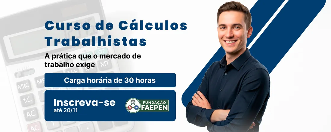 Banner do evento Curso de Cálculos Trabalhistas